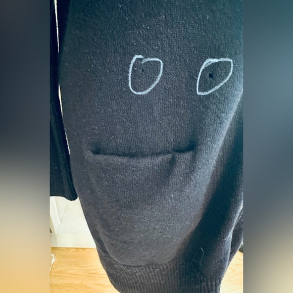 Iris Von Arnim Navy Cashmere Cardigan Duster Sz L Quiet Luxury Old Money Quality - Picture 10 of 16